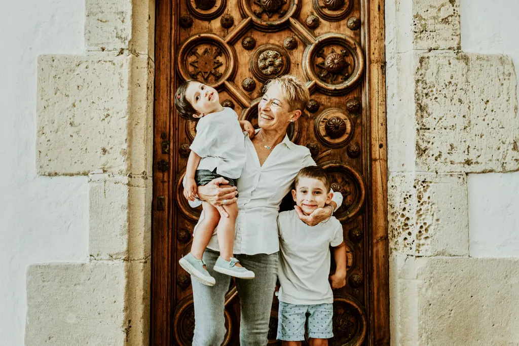 Madre con hijos