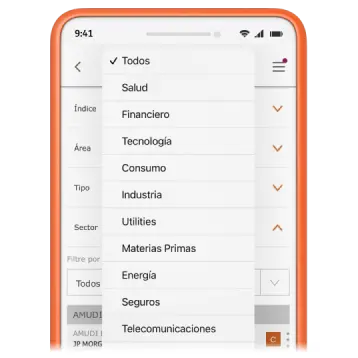 Ilustración app buscador y selector etfs