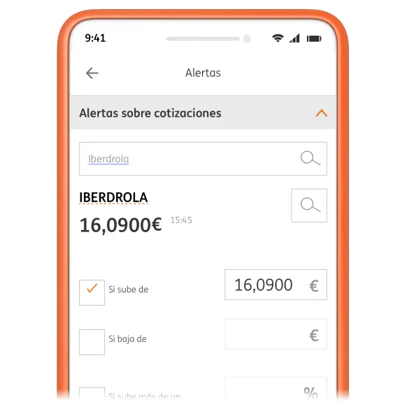 Ilustración app alertas en bolsa